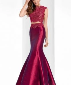 Formal Gowns Clarisse - 3148 Scalloped Lace Two-piece Gown