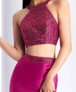 Formal Gowns Clarisse - 3190 Two Piece Halter Mermaid Dress