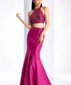 Formal Gowns Clarisse - 3190 Two Piece Halter Mermaid Dress
