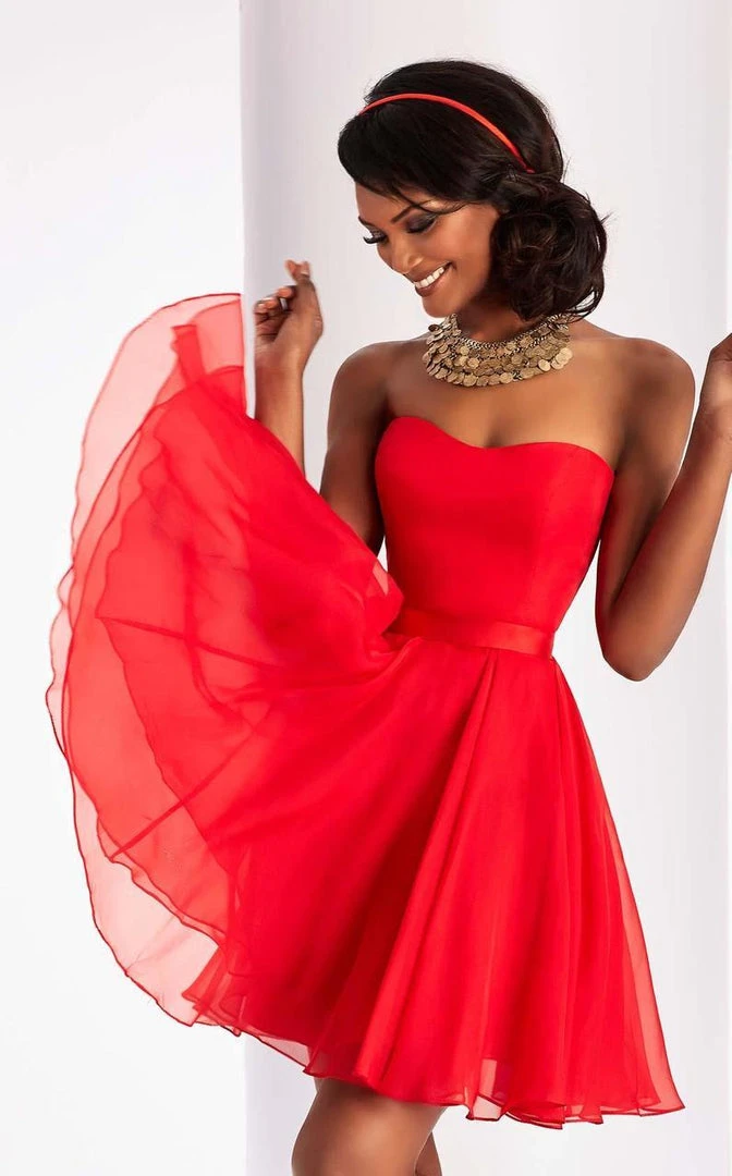Clarisse - 3215 Strapless Chiffon A-line Dress 4 Clarisse - 3215 Strapless Chiffon A-line Dress