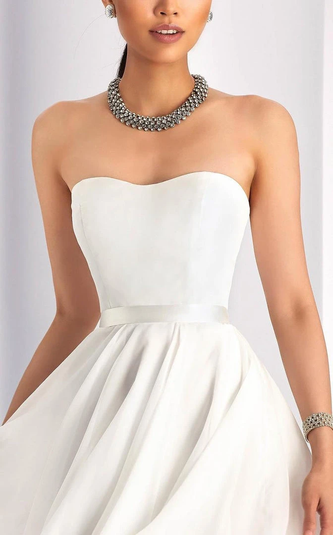 Clarisse - 3215 Strapless Chiffon A-line Dress 6 Clarisse - 3215 Strapless Chiffon A-line Dress