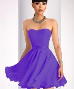 Clarisse - 3215 Strapless Chiffon A-line Dress 13 Clarisse - 3215 Strapless Chiffon A-line Dress