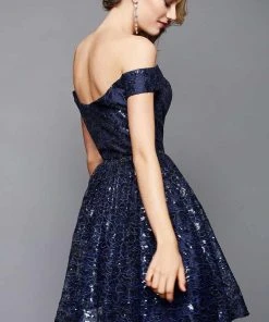 Cocktail Dresses Clarisse - 3345 Sequined Lace Cocktail Dress