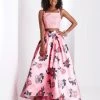 Clarisse - 3420 Two-Piece Square Neck Lace And Floral Evening Gown 2 Clarisse - 3420 Two-Piece Square Neck Lace And Floral Evening Gown