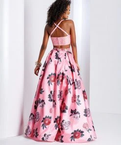 Clarisse - 3420 Two-Piece Square Neck Lace And Floral Evening Gown 5 Clarisse - 3420 Two-Piece Square Neck Lace And Floral Evening Gown