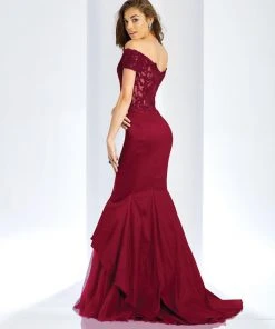 Clarisse - 3447 Off-Shoulder Taffeta Mermaid Gown