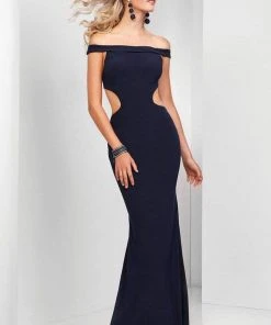 Clarisse - 3457 Sleek Off-Shoulder Sheath Dress 7 Clarisse - 3457 Sleek Off-Shoulder Sheath Dress