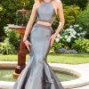 Clarisse - 3475 Two Piece Beaded Halter Mermaid Dress Formal Gowns