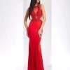 Formal Gowns Clarisse - 3493 Beaded Halter Sheath Dress 2 Formal Gowns Clarisse - 3493 Beaded Halter Sheath Dress
