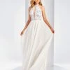 Clarisse - 3532 Halter Neck Beaded Chiffon Gown 2 Clarisse - 3532 Halter Neck Beaded Chiffon Gown