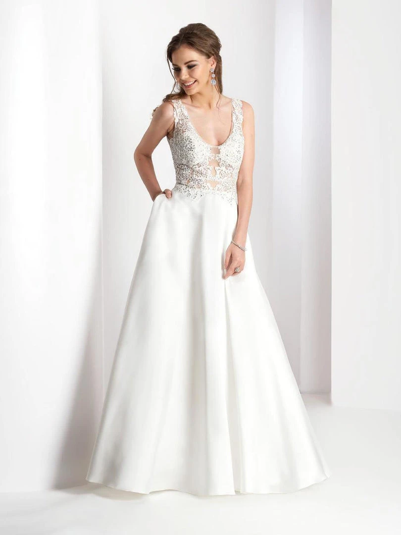 Clarisse - 3535 Lace Appliqued Scoop Gown Formal Gowns 3 Clarisse - 3535 Lace Appliqued Scoop Gown Formal Gowns