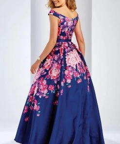 Clarisse - 3569 Off The Shoulder High Low Evening Gown Formal Gowns