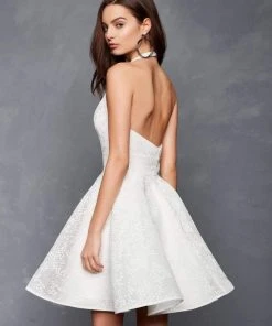 Clarisse - 3600 Halter V-neck A-line Cocktail Dress 5 Clarisse - 3600 Halter V-neck A-line Cocktail Dress