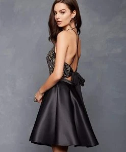 Clarisse - 3688 Two Piece Embroidered Halter Cocktail Dress