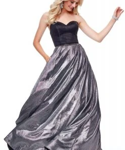 Clarisse - 3710 Glitter Novelty Strapless A-Line Gown