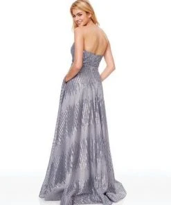 Formal Gowns Clarisse - 3714 Strapless Sequined A-Line Evening Gown