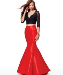 Formal Gowns Clarisse - 3722 Two Piece Lace Taffeta Mermaid Dress