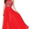 Clarisse - 3750 Rhinestone-Studded High Halter Chiffon Gown Formal Gowns