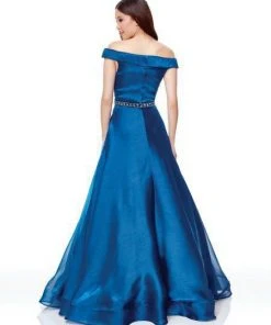 Clarisse - 3752 Pleated Surplice Off Shoulder Ballgown Formal Gowns