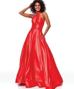 Clarisse - 3753 Bead Embellished High Halter Ballgown