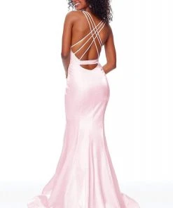 Formal Gowns Clarisse - 3765 Deep Halter V-neck Mermaid Dress With Train