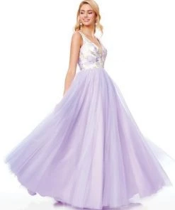 Formal Gowns Clarisse - 3768 Floral Plunging Sweetheart Tulle Gown
