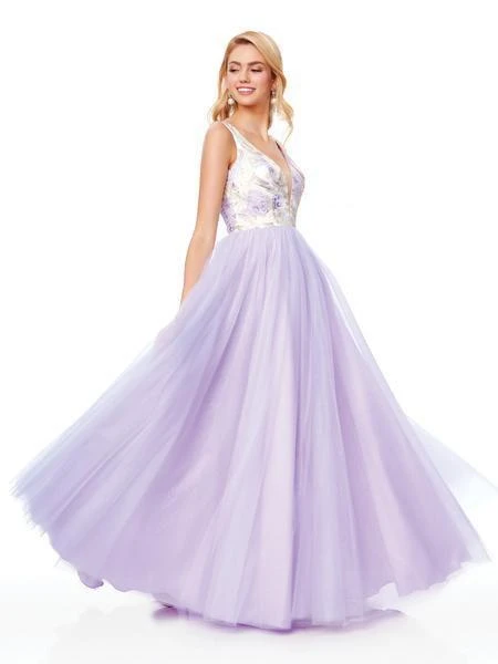 Formal Gowns Clarisse - 3768 Floral Plunging Sweetheart Tulle Gown 4 Formal Gowns Clarisse - 3768 Floral Plunging Sweetheart Tulle Gown