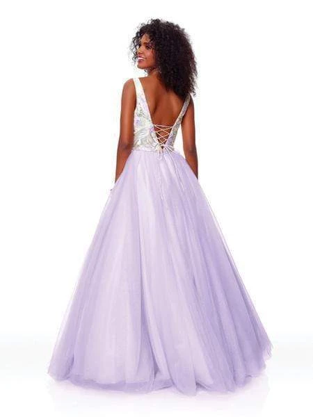 Formal Gowns Clarisse - 3768 Floral Plunging Sweetheart Tulle Gown 5 Formal Gowns Clarisse - 3768 Floral Plunging Sweetheart Tulle Gown