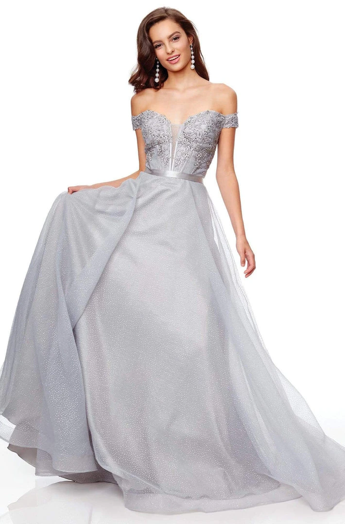 Clarisse - 3785 Lace Off-Shoulder A-Line Evening Dress Formal Gowns 3 Clarisse - 3785 Lace Off-Shoulder A-Line Evening Dress Formal Gowns