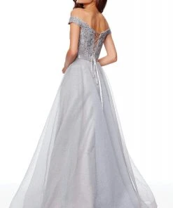 Clarisse - 3785 Lace Off-Shoulder A-Line Evening Dress Formal Gowns