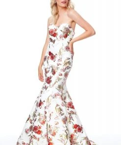 Clarisse - 3801 Floral Printed Neoprene Mermaid Dress