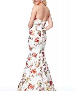 Clarisse - 3801 Floral Printed Neoprene Mermaid Dress