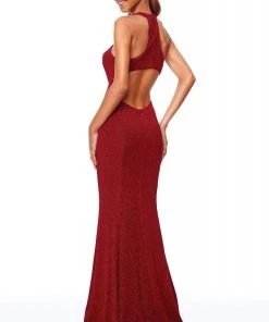 Clarisse - 3830 High Halter Glitter Jersey High Slit Gown Formal Gowns 7 Clarisse - 3830 High Halter Glitter Jersey High Slit Gown Formal Gowns