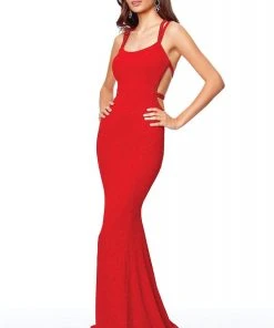 Clarisse - 3839 Sleeveless Scoop Neck Mermaid Dress Formal Gowns