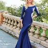 Formal Gowns Clarisse - 3841 Quarter Length Sleeve Silky Jersey Mermaid Gown