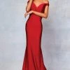 Clarisse - 3845 Off Shoulder Silk Jersey Mermaid Gown