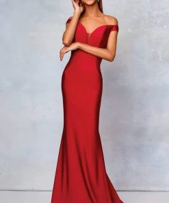 Clarisse - 3845 Off Shoulder Silk Jersey Mermaid Gown