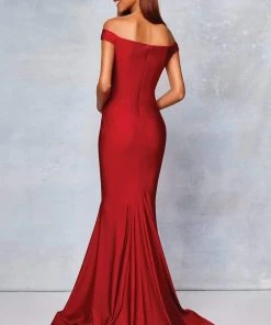 Clarisse - 3845 Off Shoulder Silk Jersey Mermaid Gown 7 Clarisse - 3845 Off Shoulder Silk Jersey Mermaid Gown