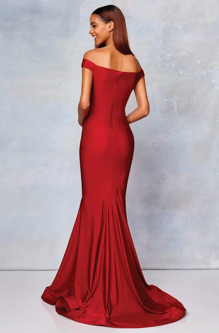 Clarisse - 3845 Off Shoulder Silk Jersey Mermaid Gown 4 Clarisse - 3845 Off Shoulder Silk Jersey Mermaid Gown