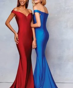 Clarisse - 3845 Off Shoulder Silk Jersey Mermaid Gown 8 Clarisse - 3845 Off Shoulder Silk Jersey Mermaid Gown