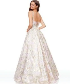 Formal Gowns Clarisse - 3868 Sleeveless Bateau Brocade Ballgown