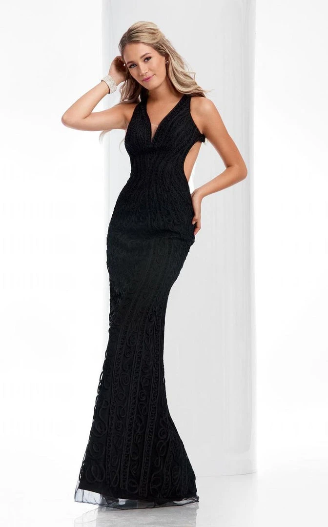Formal Gowns Clarisse - 4823 Embellished V-neck Dress 7 Formal Gowns Clarisse - 4823 Embellished V-neck Dress