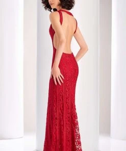 Formal Gowns Clarisse - 4823 Embellished V-neck Dress 8 Formal Gowns Clarisse - 4823 Embellished V-neck Dress