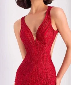 Formal Gowns Clarisse - 4823 Embellished V-neck Dress 9 Formal Gowns Clarisse - 4823 Embellished V-neck Dress