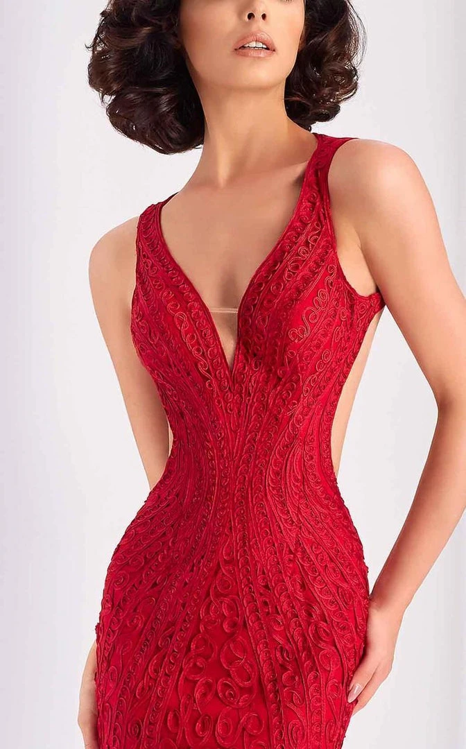 Formal Gowns Clarisse - 4823 Embellished V-neck Dress 5 Formal Gowns Clarisse - 4823 Embellished V-neck Dress