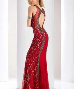 Clarisse - 4831 Illusion Jewel Beaded Gown Formal Gowns