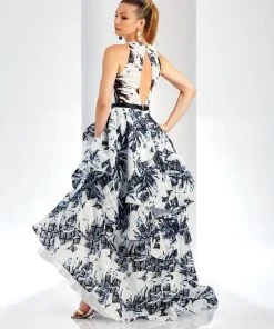 Formal Gowns Clarisse - 4900 Jewel Neck Tiered Ruffled A-line Gown 5 Formal Gowns Clarisse - 4900 Jewel Neck Tiered Ruffled A-line Gown