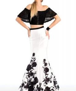 Formal Gowns Clarisse - 4906 Lace Off-Shoulder Two-Piece Mermaid Gown