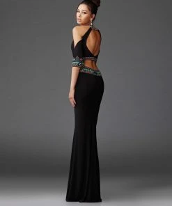 Formal Gowns Clarisse - 4920 High Neck Two-Piece Beaded Gown