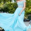 Clarisse - 4938 Off-Shoulder Two-Piece Chiffon Gown Formal Gowns